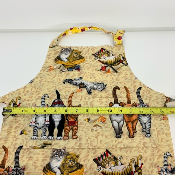 Handmade Cat Beach Theme Kids Adjustable Tie Back Apron Reversible Ladybug Sz OS - Picture 13 of 14